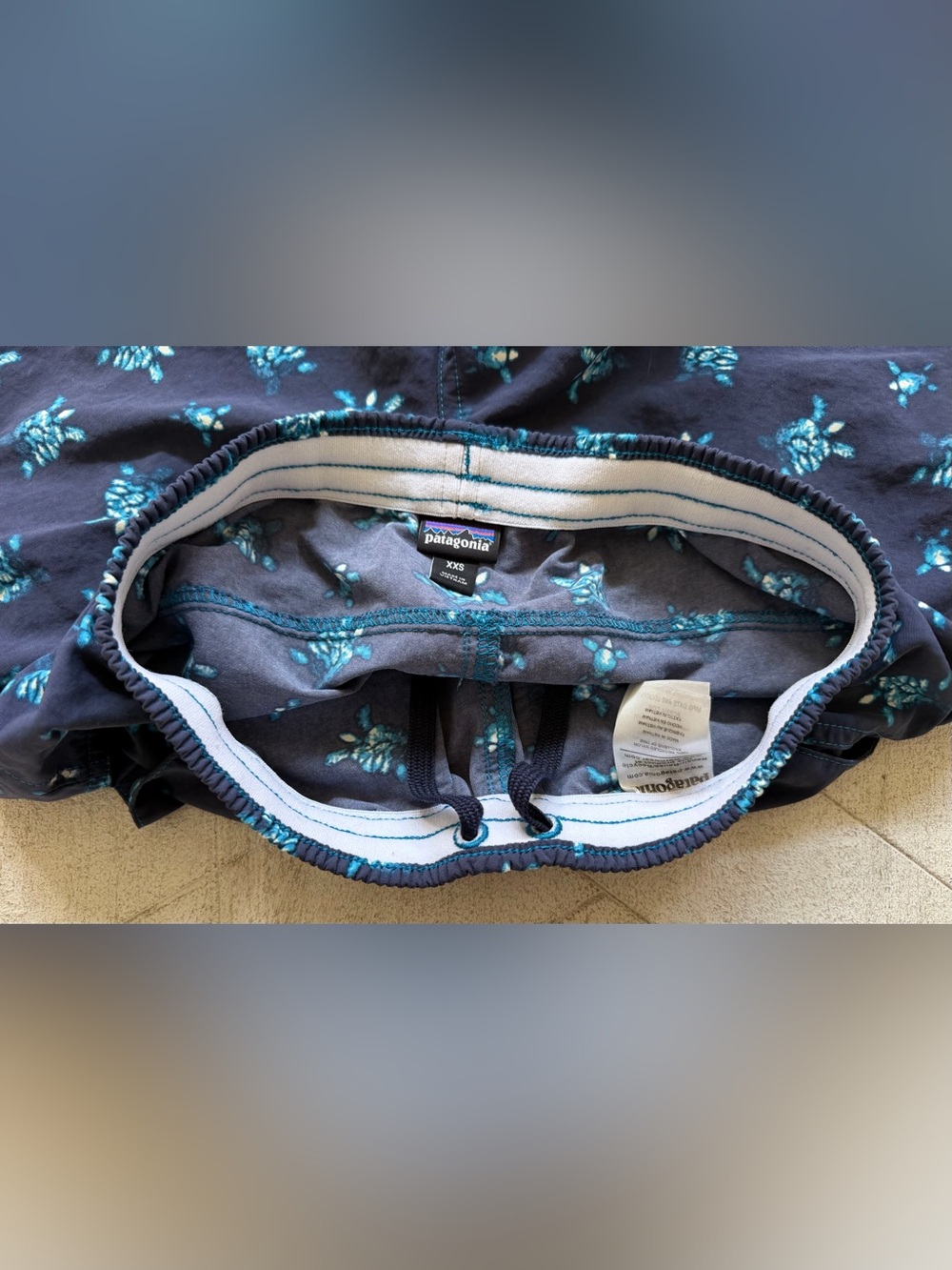 Patagonia XXS Baggies Shorts Blue Turtle Print Recycled Nylon Women’s Outdoor - Picture 4 of 10